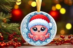 Round Christmas Ornament Sublimation|Clipart Product Image 2