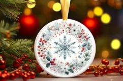 Round Christmas Ornament Sublimation|Clipart Product Image 1