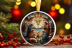 Round Christmas Ornament Sublimation|Clipart Product Image 1