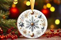 Round Christmas Ornament Sublimation|Clipart Product Image 1