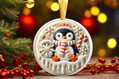 Round Christmas Ornament Sublimation|Clipart Product Image 2