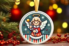 Round Christmas Ornament Sublimation|Clipart Product Image 1