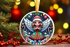 Round Christmas Ornament Sublimation|Clipart Product Image 1