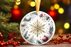 Round Christmas Ornament Sublimation|Clipart Product Image 1