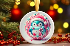 Round Christmas Ornament Sublimation|Clipart Product Image 2