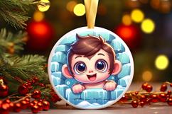 Round Christmass Ornament PNG Product Image 1