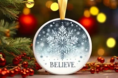 Round Christmas Ornament Sublimation|Clipart Product Image 1