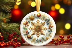 Round Christmas Ornament Sublimation|Clipart Product Image 1