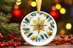 Round Christmas Ornament Sublimation|Clipart Product Image 1