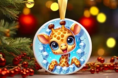 Round Christmas Ornament Sublimation|Clipart Product Image 1