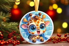 Round Christmas Ornament Sublimation|Clipart Product Image 1