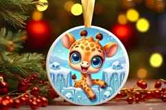Round Christmas Ornament Sublimation|Clipart Product Image 1