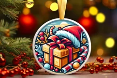 Round Christmas Ornament Sublimation|Clipart Product Image 1