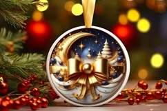 Round Christmas Ornament Sublimation|Clipart Product Image 1
