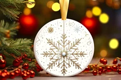 Round Christmas Ornament Sublimation|Clipart Product Image 3