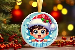 Round Christmas Ornament Sublimation|Clipart Product Image 2