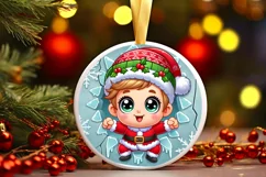 Round Christmas Ornament Sublimation|Clipart Product Image 2