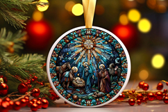 Round Christmass Ornament PNG Product Image 1
