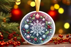 Round Christmas Ornament Sublimation|Clipart Product Image 3