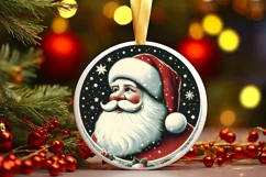 Round Christmas Ornament Sublimation|Clipart Product Image 1