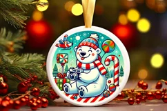 Round Christmas Ornament Sublimation|Clipart Product Image 2