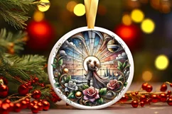 Round Christmas Ornament Sublimation|Clipart Product Image 2