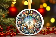Round Christmas Ornament Sublimation|Clipart Product Image 2