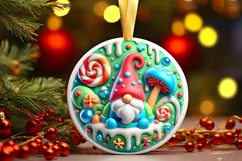 Round Christmas Ornament Sublimation|Clipart Product Image 2