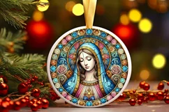 Round Christmas Ornament Sublimation|Clipart Product Image 1