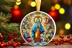 Round Christmas Ornament Sublimation|Clipart Product Image 1