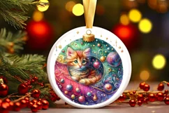 Round Christmas Ornament Sublimation|Clipart Product Image 1
