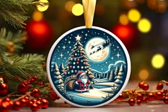 Round Christmas Ornament Sublimation|Clipart Product Image 1