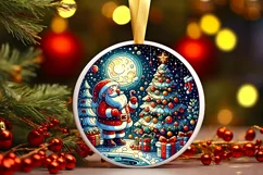 Round Christmas Ornament Sublimation|Clipart Product Image 1