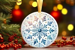 Round Christmas Ornament Sublimation|Clipart Product Image 2