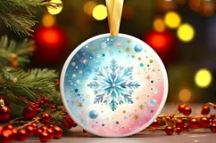 Round Christmas Ornament Sublimation|Clipart Product Image 1