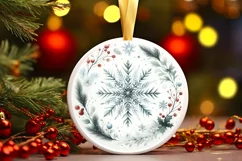Round Christmas Ornament Sublimation|Clipart Product Image 3