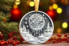 Round Christmas Ornament Sublimation|Clipart Product Image 1