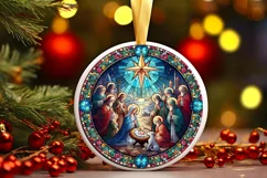 Round Christmas Ornament Sublimation|Clipart Product Image 1