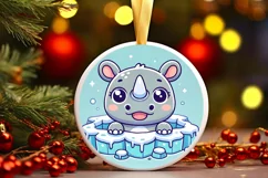 Round Christmas Ornament Sublimation|Clipart Product Image 2