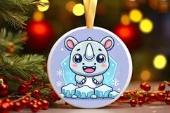 Round Christmas Ornament Sublimation|Clipart Product Image 2