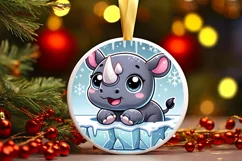 Round Christmas Ornament Sublimation|Clipart Product Image 2