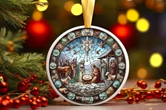 Round Christmas Ornament Sublimation|Clipart Product Image 2