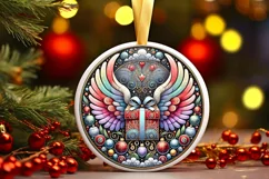 Round Christmas Ornament Sublimation|Clipart Product Image 2