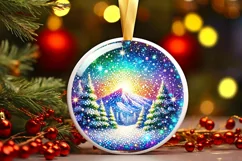 Round Christmas Ornament Sublimation|Clipart Product Image 1
