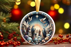 Round Christmas Ornament Sublimation|Clipart Product Image 1