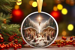 Round Christmass Ornament PNG Product Image 1