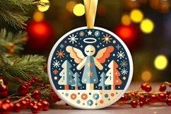 Round Christmas Ornament Sublimation|Clipart Product Image 2