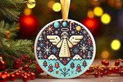 Round Christmas Ornament Sublimation|Clipart Product Image 2