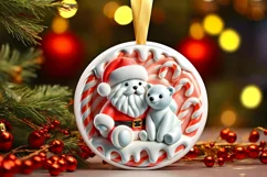 Round Christmas Ornament Sublimation|Clipart Product Image 1