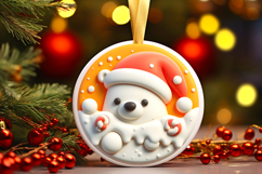 Round Christmass Ornament PNG Product Image 1